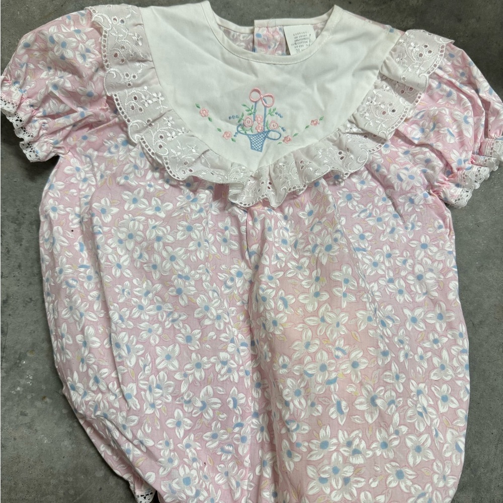 Pink Floral Baby Romper